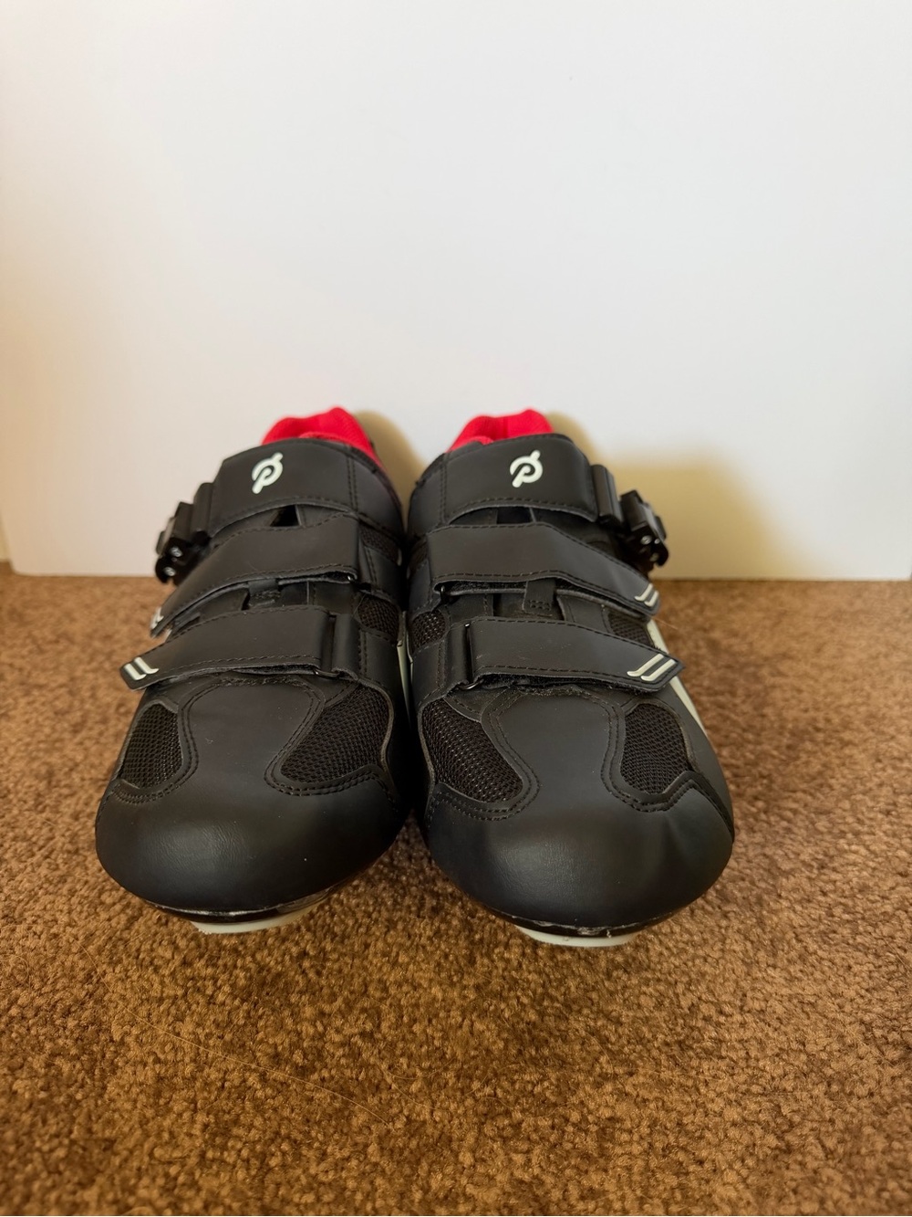 NWOT Peloton Cycling Shoes EU 46 Men's 12 Black Red Delta Cleats - Picture 3 of 6